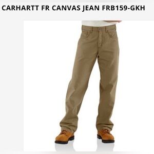 Carhartt FR Cat2 Midweight Khaki Canvas Jean Pant 46x30 Original Fit FRB159-GKH